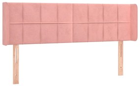 rózsaszín bársony fejtámla 147x16x78/88 cm