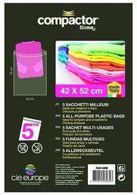 Compactor 5 db-os cipzáras ruhazsák készlet  42 x 52 cm