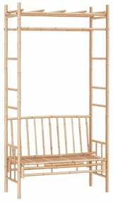 bambusz kerti pad pergolával 116 cm