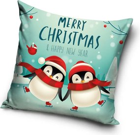 Karácsonyi Penguins párnahuzat 40x40 cm