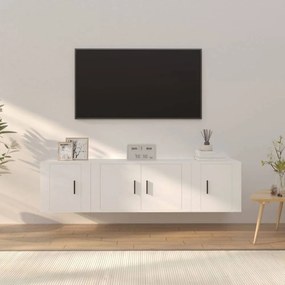 3 részes fehér szerelt fa TV-szekrényszett