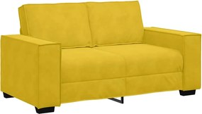 vidaXL kétszemélyes sárga bársony kanapé 160x78x84 cm