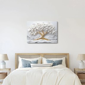 Kép – 3D elegáns életfa virágokkal (70x50 cm)