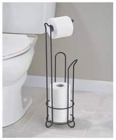Fekete acél WC-papír tartó állvány, magasság 65 cm - InterDesign