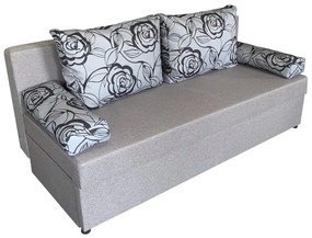 Odessa Kihúzható Kanapé 185x85x80 cm, tárolóládával, Grey Flower