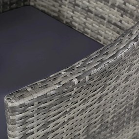 11 részes szürke polyrattan kültéri étkezőgarnitúra párnával