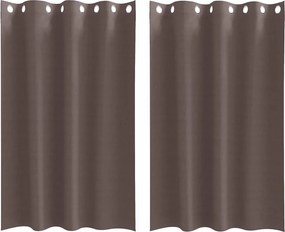 vidaXL Fekete Függöny Gyűrűkkel 2 pcs Sötét Barna 175 x 140 cm