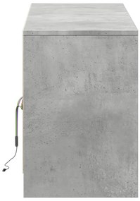 betonszürke szerelt fa TV-szekrény LED-ekkel 139,5 x 34 x 50 cm