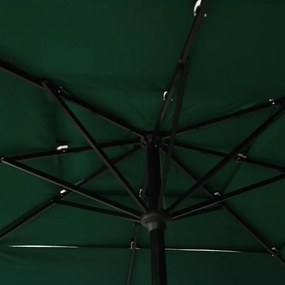3 szintes zöld napernyő alumíniumrúddal 2,5 x 2,5 m
