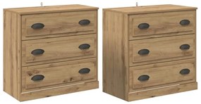 Oldalszekrények 2 pcs Artisan tölgy 70 x 35,5 x 67,5 cm Faanyag