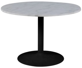 Asztal Oakland 441Fehér, Fekete, 75cm, Márvány, Fém