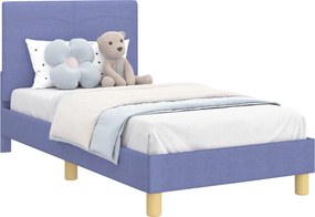 vidaXL Gyerekágy kerettel fejtámlával Farmerkék 80 x 160 cm szövet