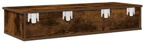 füstölt tölgy szerelt fa falipolc fiókokkal 100 x 37,5 x 19 cm