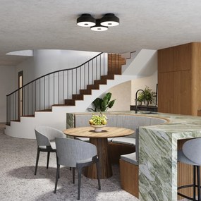 Fekete mennyezeti lámpa ø 30 cm Blacko – Sollux