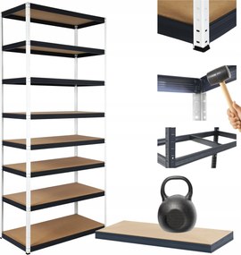 Tárolószekrény fém állvány Helios 270x100x45cm 8Px175kg Tömör