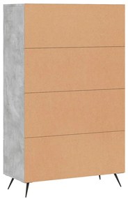 betonszürke szerelt fa magasszekrény 69,5 x 31 x 115 cm
