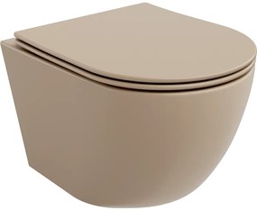 Mexen Lena perem nélküli wc csésze leeresztő automatikás ülőkével, duroplast, cappuccino matt - 30224064