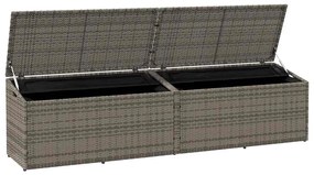 szürke polyrattan kerti tárolóláda 220x50x58 cm