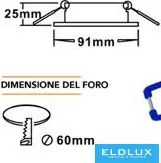 UNIVERSO Süllyesztett lámpatest 1xPAR16 foglalat nélkül IP20 Króm D91x25mm Kivágás:D60mm
