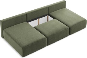 Zöld kinyitható-tárolóhelyes sarokkanapé Kalena – Makamii