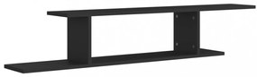 fekete szerelt fa falra szerelhető TV-polc 125 x 18 x 23 cm