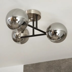 Brilagi - Felületre szerelt csillár MALIVA 3xE14/15W/230V matt króm/füstszínű