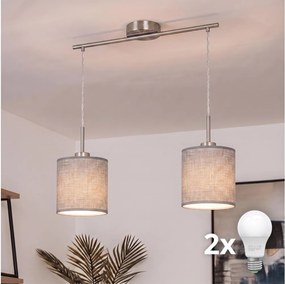 Brilagi - LED csillár kábellel NUBILA 2xE27/60W/230V szürke