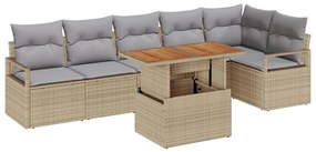 Kert étkező szett 7 pcs Barna és szürke 100 x 55 x 73 cm