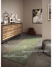 Zöld kézi szövésű gyapjú futószőnyeg 80x250 cm Alexis – Villeroy&amp;Boch
