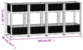 polipropilén magaságyás 160 x 40 x 71 cm