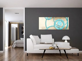 Kép - Kék körök akvarell (120x50 cm)