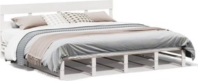 vidaXL fehér tömör fenyőfa ágy matrac nélkül 180 x 200 cm