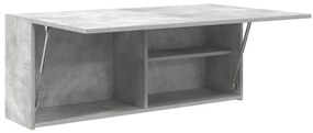 Betonszürke szerelt fa fali fürdőszobaszekrény 100 x 25 x 40 cm