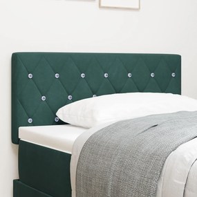 Fejtámla Kristálygombos Kárpitozott Sötét Zöld 90 cm Bársony