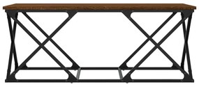 barna tölgyszínű szerelt fa dohányzóasztal 100 x 49 x 40 cm