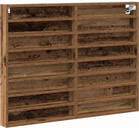 vidaXL Kiállító szekrény polcokkal Öreg fa 100 x 8,5 x 75 cm Faanyag