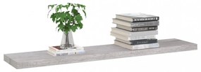 4 db betonszürke MDF lebegő fali polc 120 x 23,5 x 3,8 cm