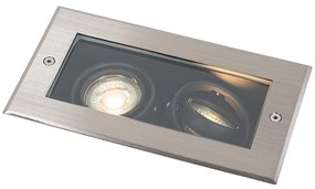 Modern kerti talajszpot acélból, 2-lámpás, állítható, IP65 - Oneon