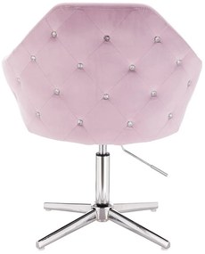 HR547CROSS Halványlila Modern Velúr Szék Krómozott lábbal
