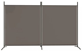 2 paneles antracitszürke szövet térelválasztó 348 x 180 cm