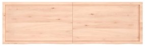 kezeletlen tömör tölgyfa fali polc 200x60x(2-4) cm