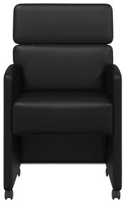 Kerekes Étkező Székek 2 pcs Fekete 58 x 65 x 98 cm Műbőr