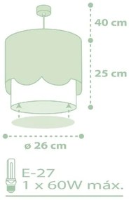 Dalber 61712H - Gyermekcsillár SWEET LOVE 1xE27/60W/230V zöld