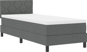 vidaXL Boxrugós ágy matracmal leddel Sötétszürke 80 x 200 cm szövet
