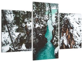Kép - hegyi folyó télen (90x60 cm)