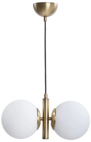 Fehér-aranyszínű függőlámpa üveg búrával ø 15 cm Monera – Squid Lighting