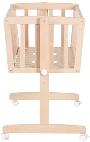Natúr színű bükkfa gurulós-baldachinos bölcső 40x90 cm Adam and Owl – Roba