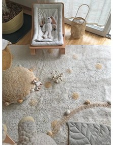 Okkersárga-krémszínű mosható kézi szövésű pamut gyerek szőnyeg 120x160 cm Hippy Dots Honey – Lorena Canals