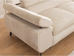 Bézs kordbársony sarokkanapé (jobb oldali-L alakú) Marbeya – Ropez