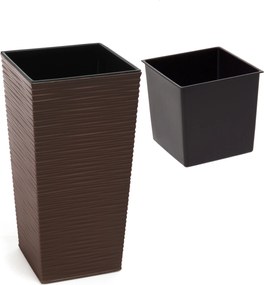 Virágtartó Finomság 25X25X47 Mokka Véső